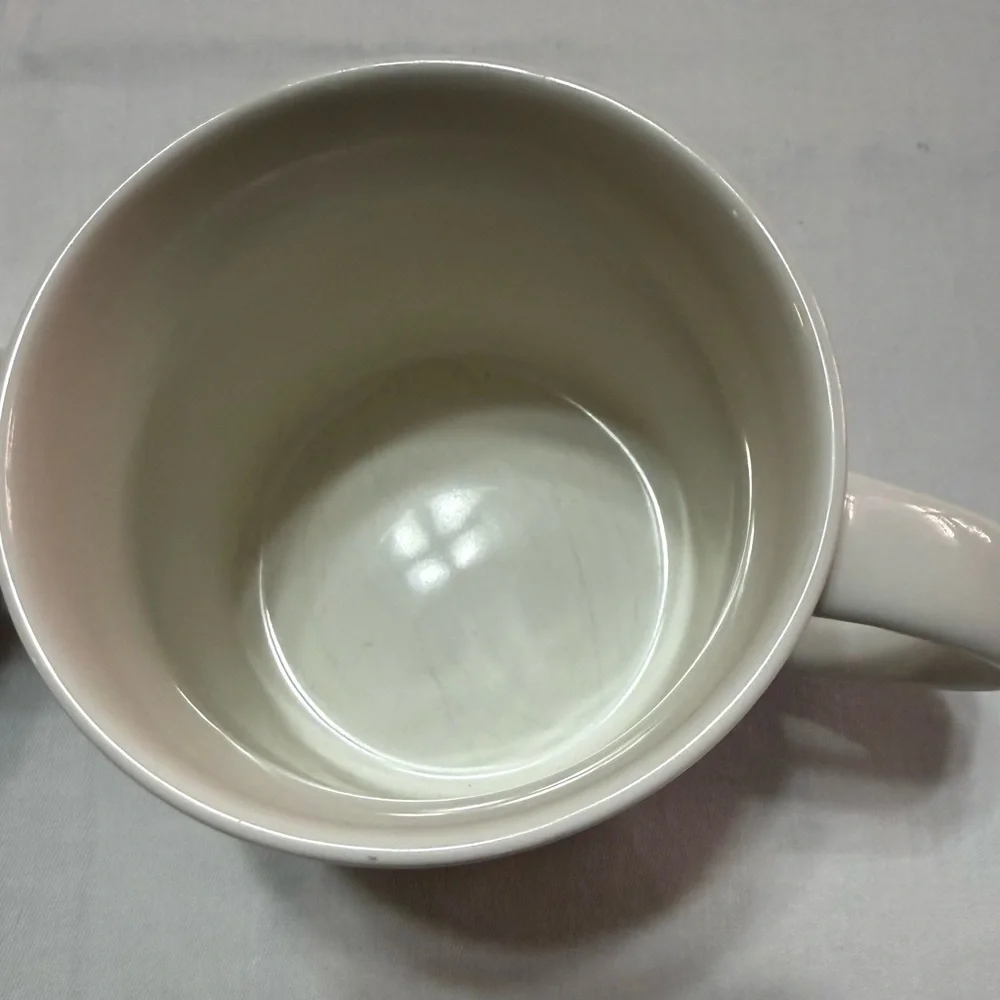 Williams Sonoma White Monogram Mugs